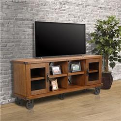 33270 72 In. Industrial Wide Tv Console With Glass Doors