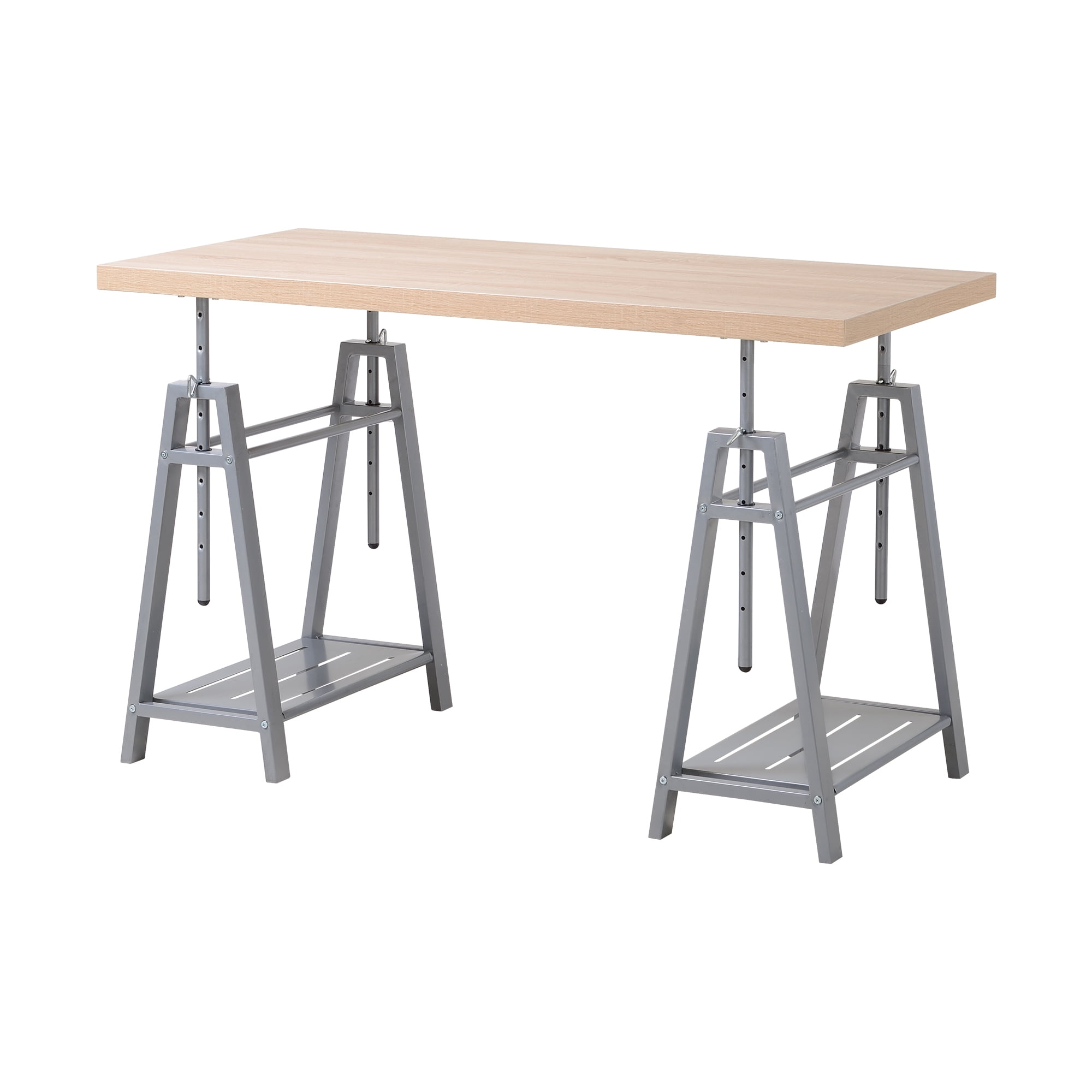 KYLN22 Variable Height Desk with Metal Base, Gray