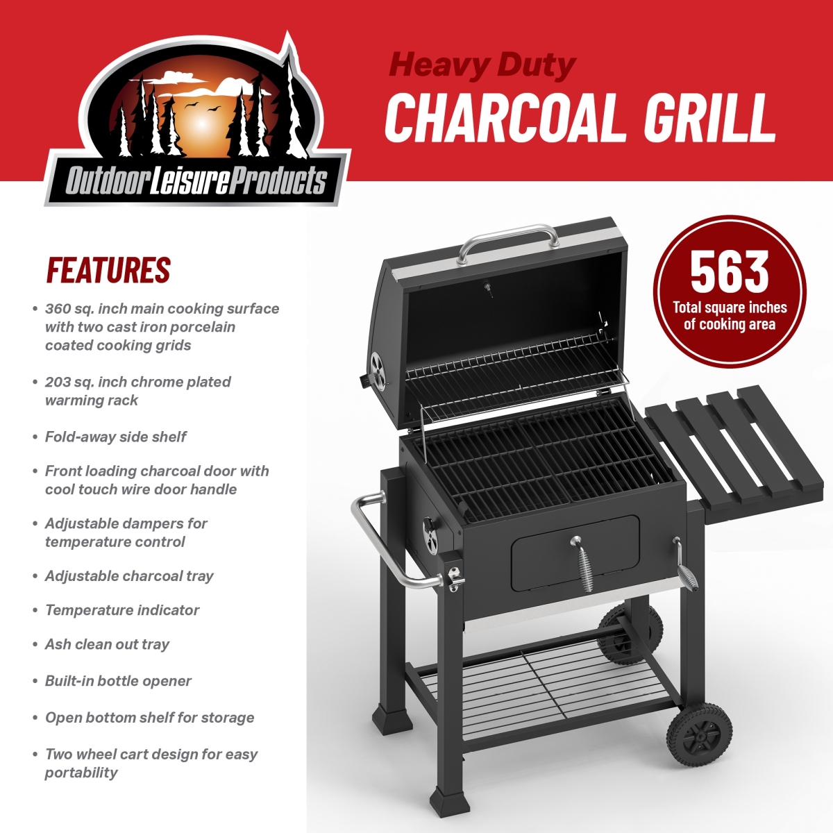 Picture of Outdoor Leisure Products OLP8500CG Outdoor Charcoal Grill