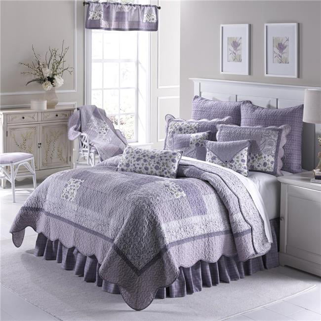 Z82046 91 X 91 In. Lavender Rose 3 Piece Cotton Quilt Set, Multi Color - Queen Size