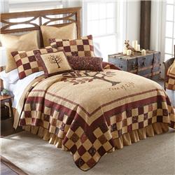 Z52646 90 X 90 In. Autumn Tree Of Life 3 Piece Cotton Quilt Set, Multi Color - Queen Size