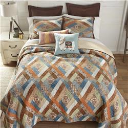 Z53707 110 X 96 In. Sienna 3 Piece Cotton Quilt Set, Multi Color - King Size