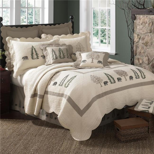 Z95304 68 X 90 In. Bear Creek 2 Piece Cotton Quilt Set, Multi Color - Twin Size