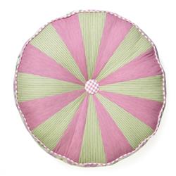 51916 16 In. Bashful Rose Round Decorative Pillow - Pink, Green & White