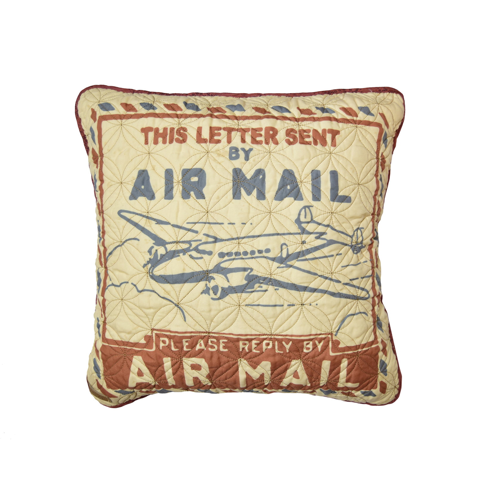 52062 15 X 15 In. Cinnamon Spice Air Mail Decorative Pillow, Multi Color