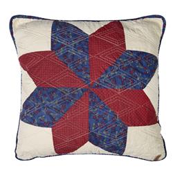56321 18 X 18 In. Gatlinburg Star Decorative Pillow - Ivory, Blue & Red