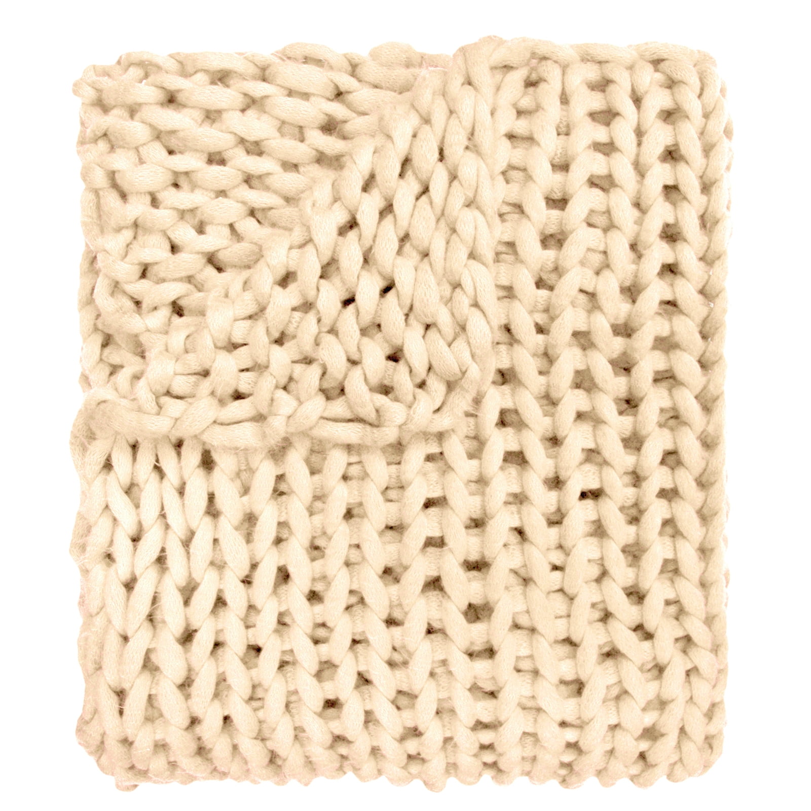 70001 40 X 50 In. Chunky Knit Throw, Cream