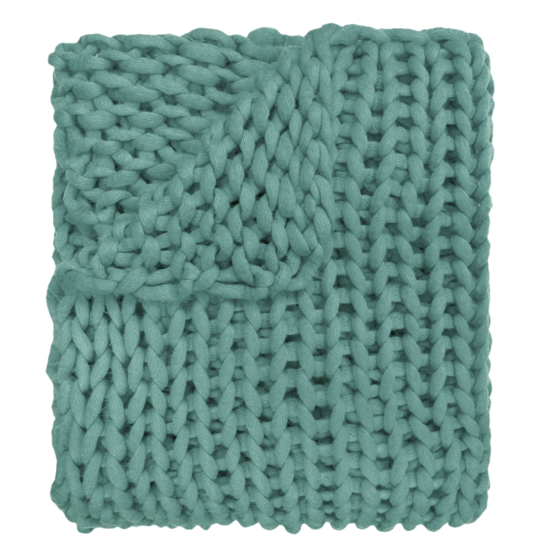 70002 40 X 50 In. Chunky Knit Throw, Aqua