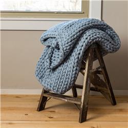 70013 40 X 50 In. Chunky Knit Throw, Blue