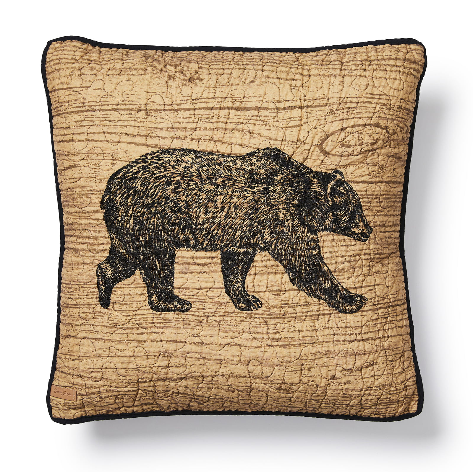 75415 18 X 18 In. Oakland Cp Paw Decorative Pillow, Tan & Black