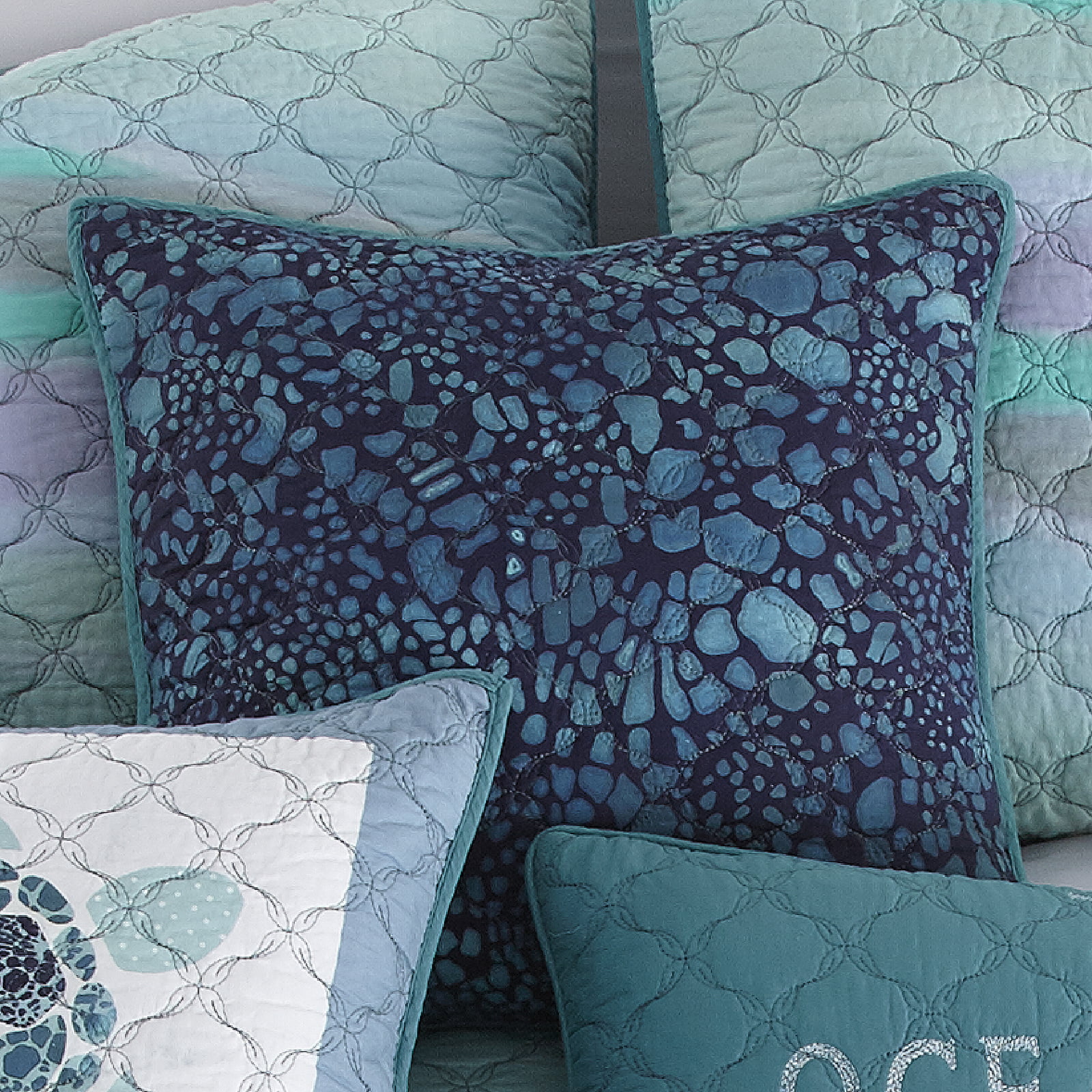 87015 18 X 18 In. Summer Surf Ocean Decorative Pillow, Multi Color