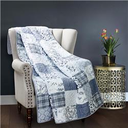 67210 50 X 60 In. Silver Branch Throw, Ice Blue
