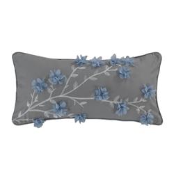 67215 11 X 22 In. Silver Branch Rectangle Decorative Pillow
