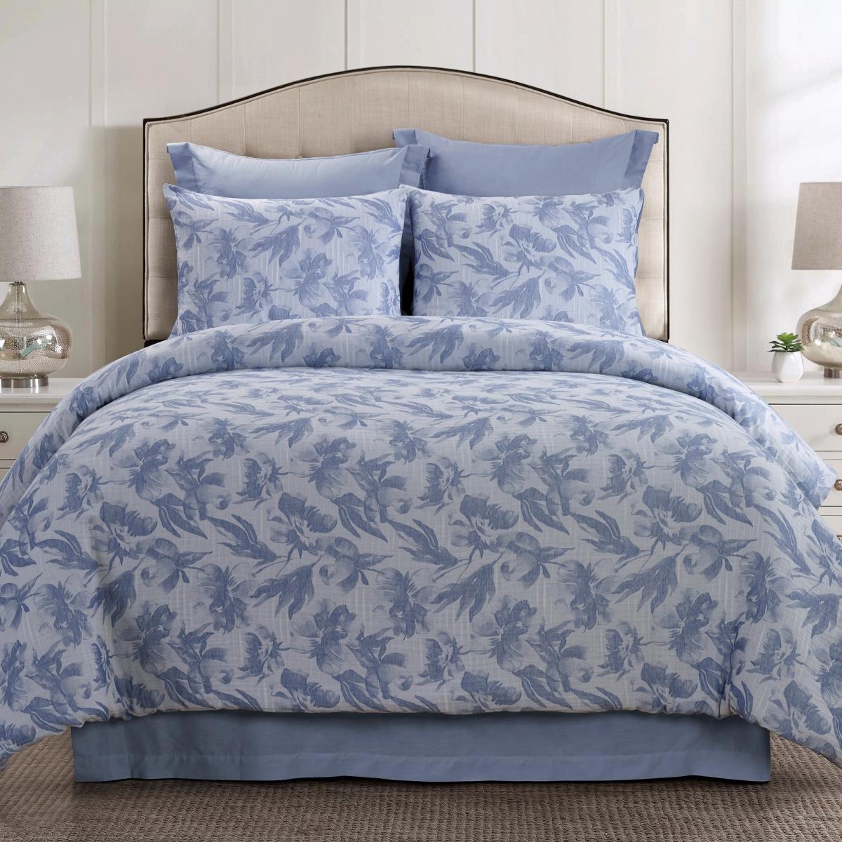 Y00431 King Size Comforter Set - Almaria Soft Blue
