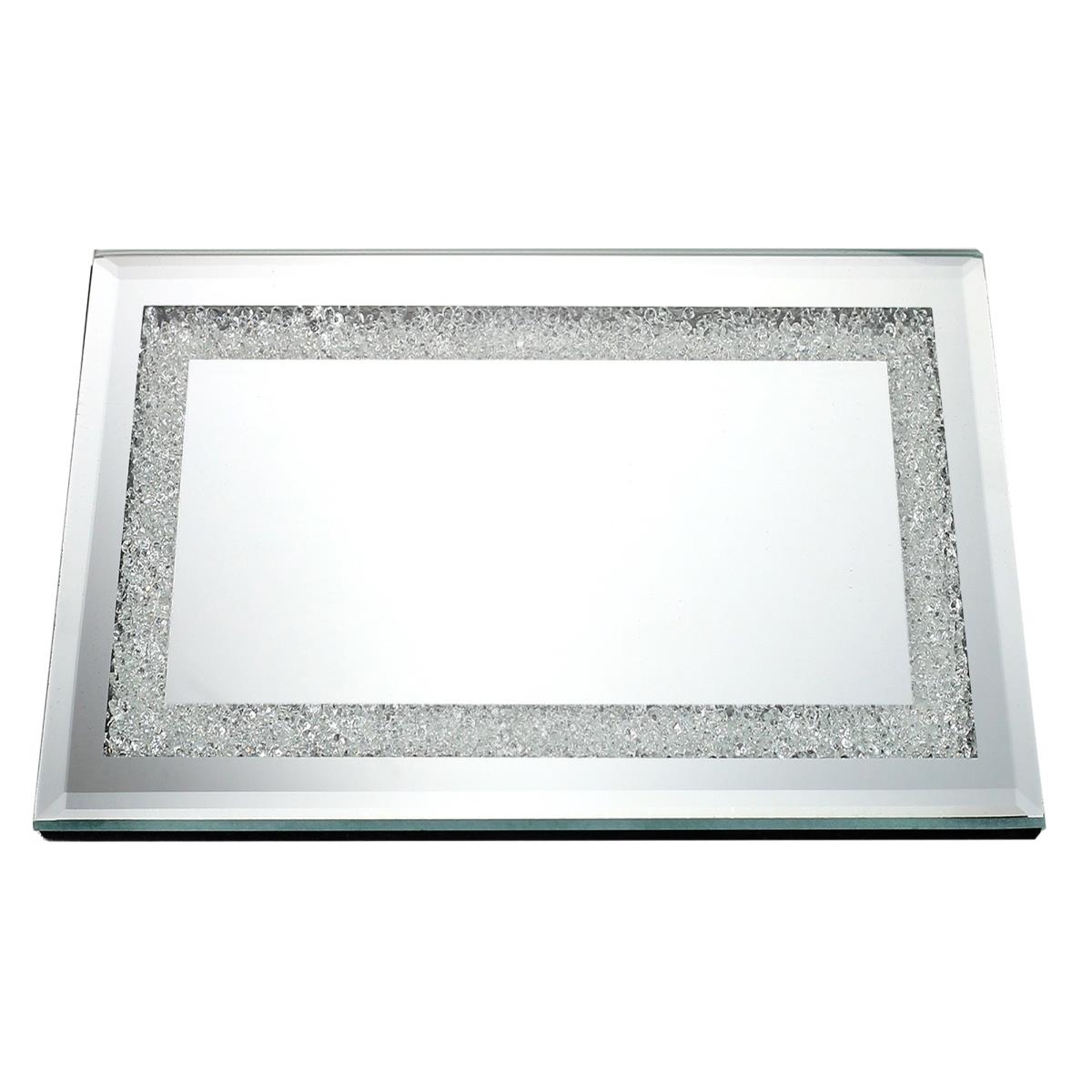 13.8 X 9.8 In. Mirror Tray With Diamonds
