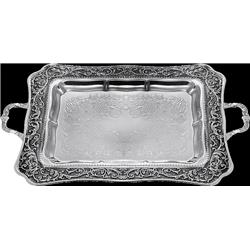18218 13 X 16.5 In. Tray With Handles Silver Plated