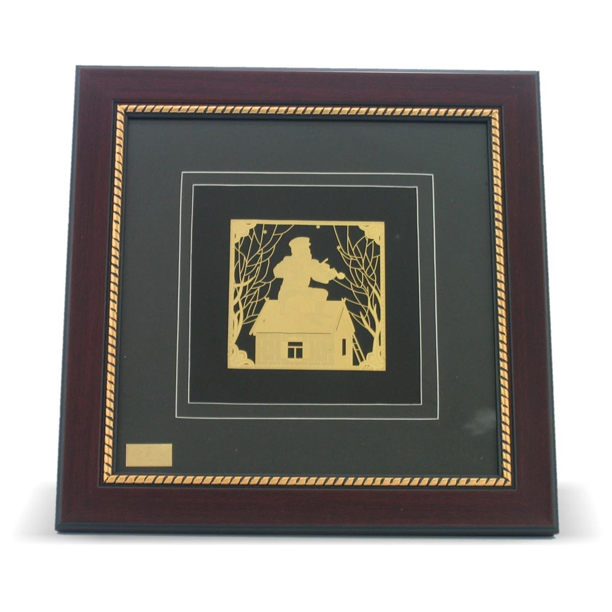 A&m Judaica And Gifts 85530 32 X 32 Cm Golden Plate Blessing Board In Glass Frame Fiddler On The Roof