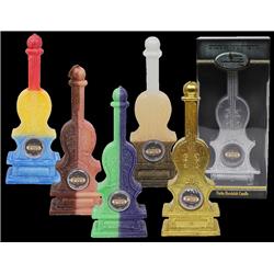1101 Violin Havdalah Candle With Besomim, Assorted Colors