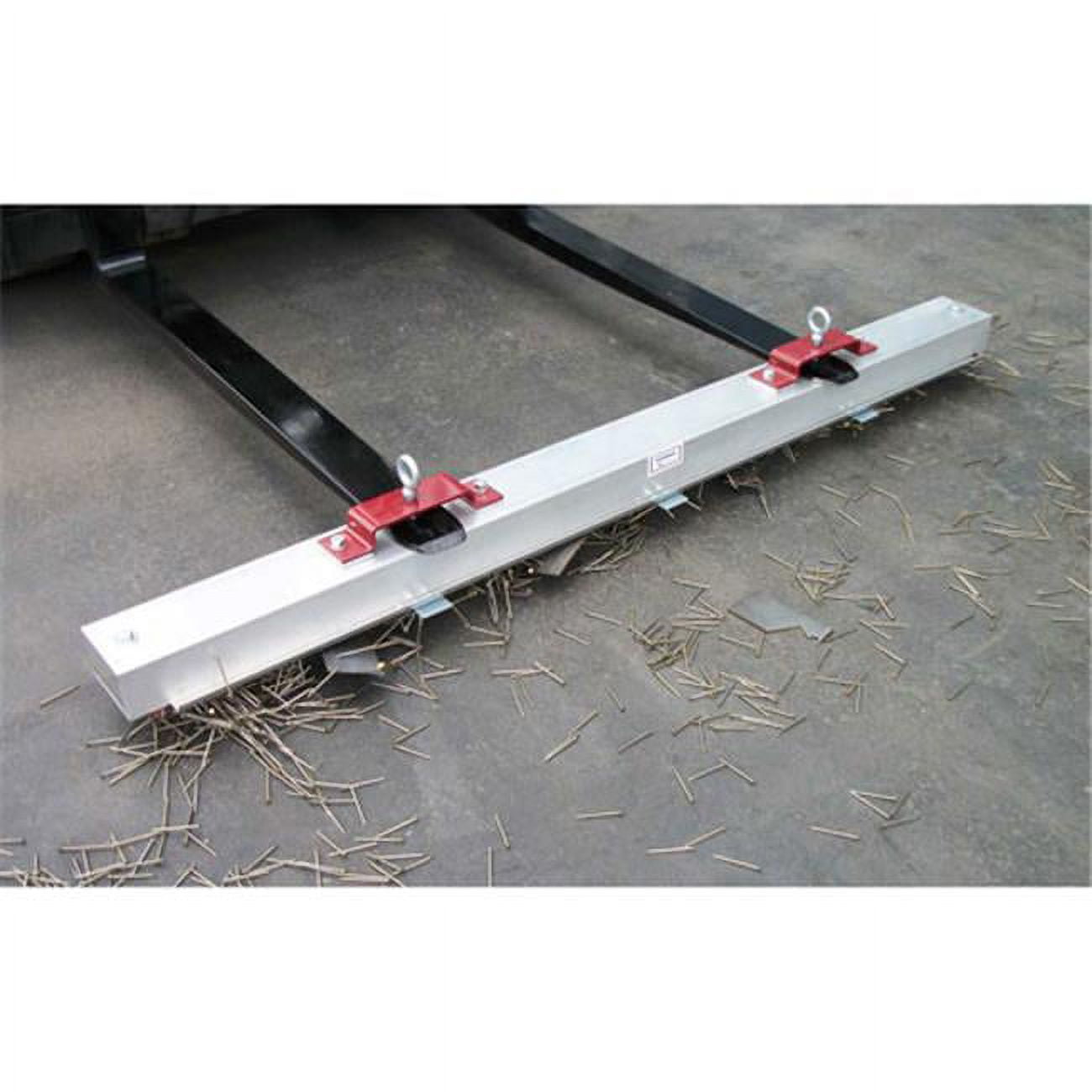 Rds-96lr 96 In. Double Strength Load Release Road Mag Sweeper - Silver & Burgundy