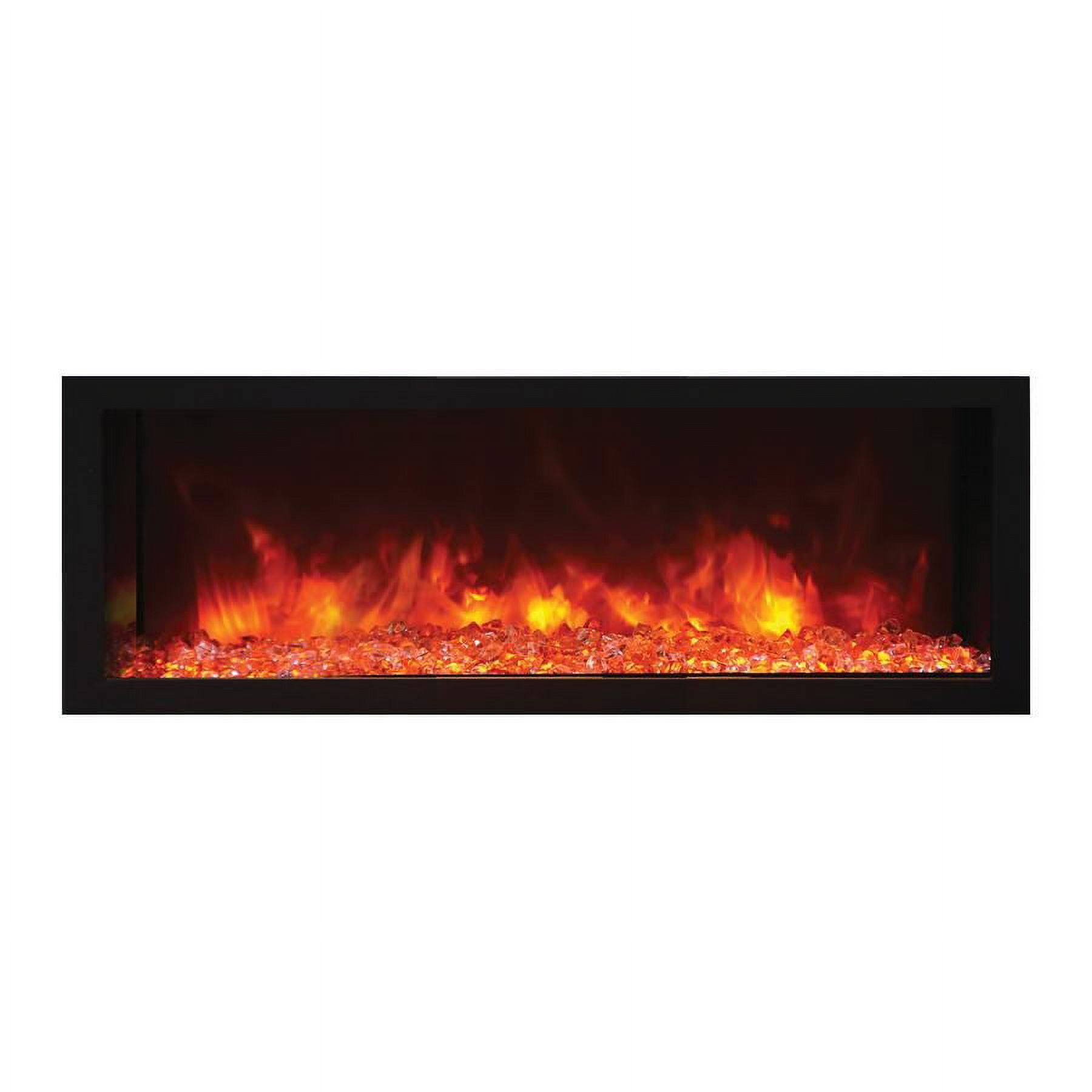 102745-de 45 In. Built-in Indoor & Outdoor Electric Fireplace With Black Steel Surround