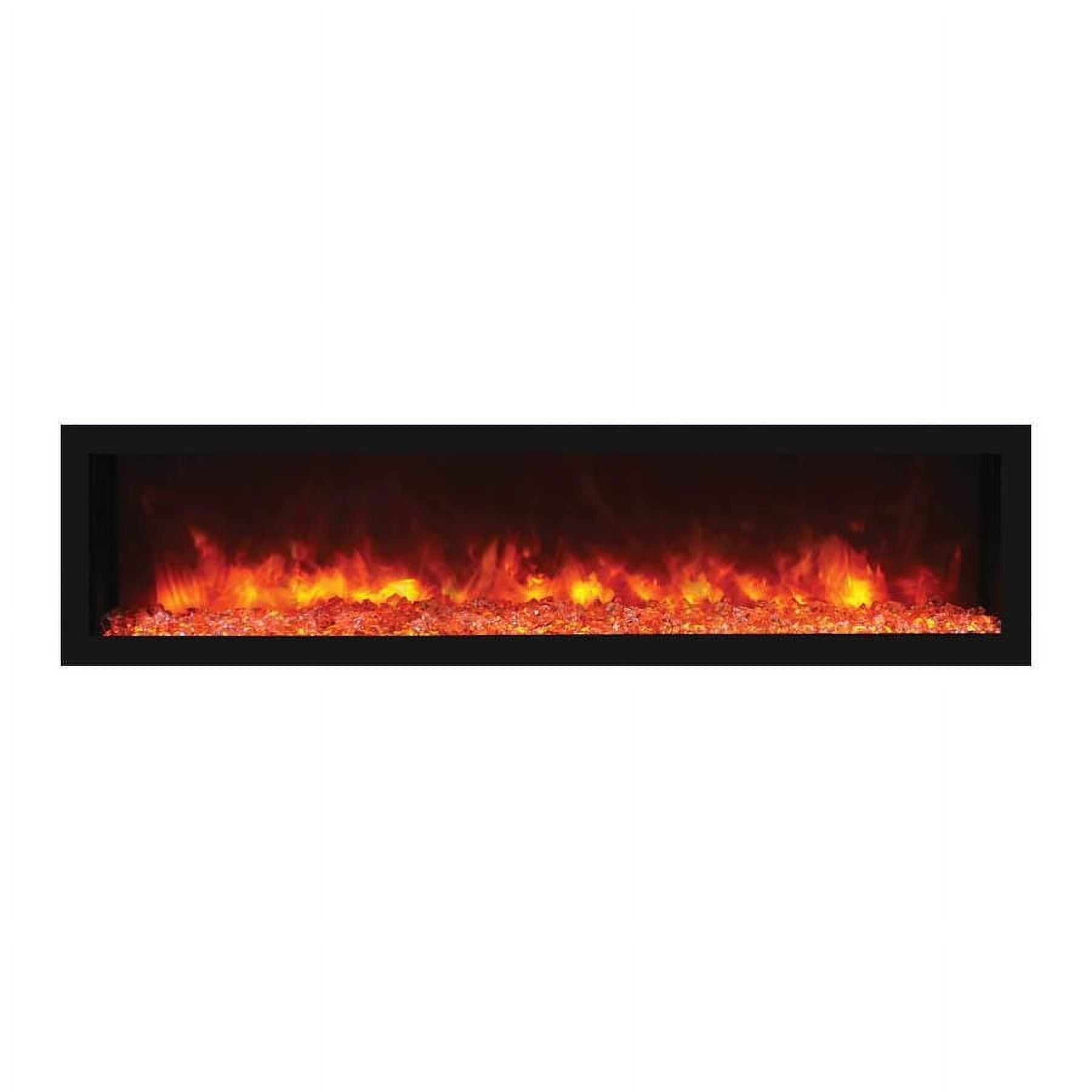 102765-de 65 In. Built-in Indoor & Outdoor Electric Fireplace With Black Steel Surround