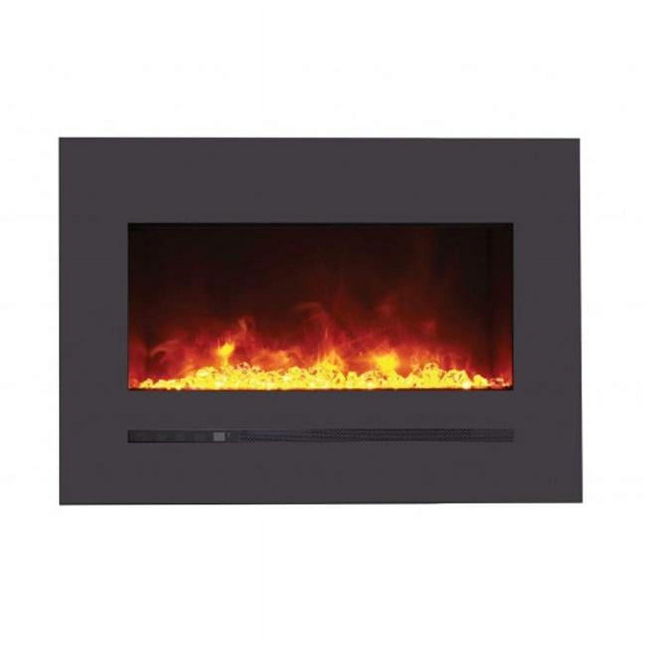 Wm-fml-26-3223-stl 26 In. Wall & Flush Mount Electric Linear Fireplace With Steel Surround & Clear Media