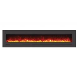 Wm-fml-88-9623-stl 26 In. Wall & Flush Mount Electric Linear Fireplace With Steel Surround & Clear Media