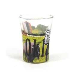Sgokl02 Oklahoma Full Color Etched Shot Glass
