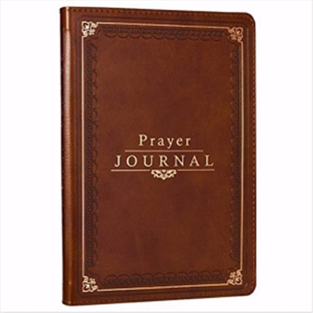 Prayer Journal with Scripture & Classic Prayers-Brown Lux Leather