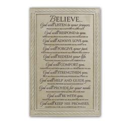 089545 Wall Plaque-believe Lg - No. 45021