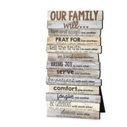 091091 Plaque-our Family Will - 10 X 5.5 - Desktop-mdf Wood - No. 45013