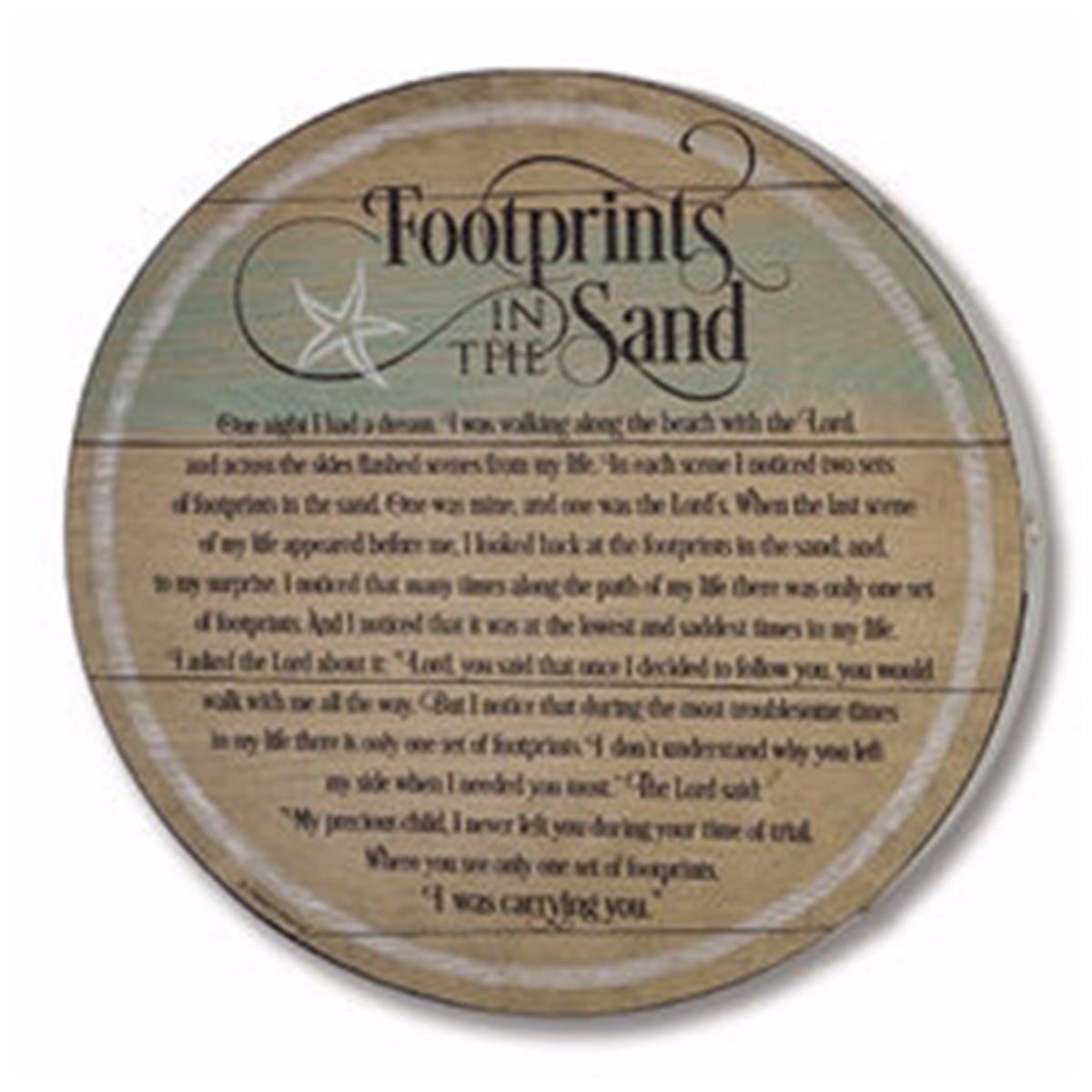 184491 Barrel Plaque-footprints In The Sand