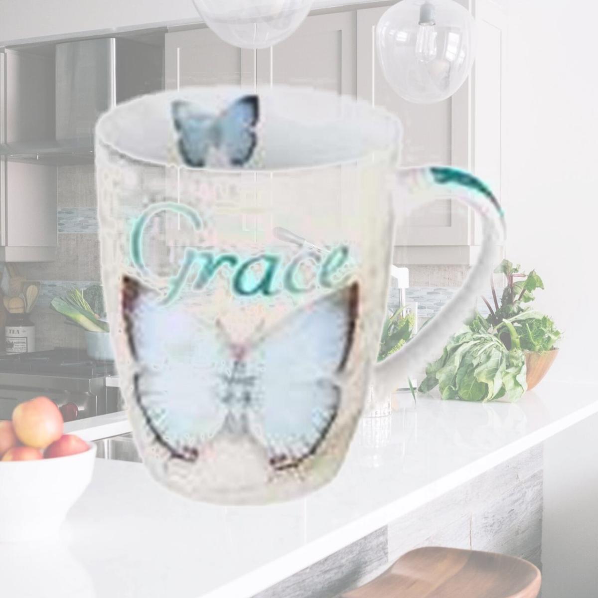 Picture of Christian Art Gifts 361194 Mug-Butterfly Blessings & Grace with Gift Box