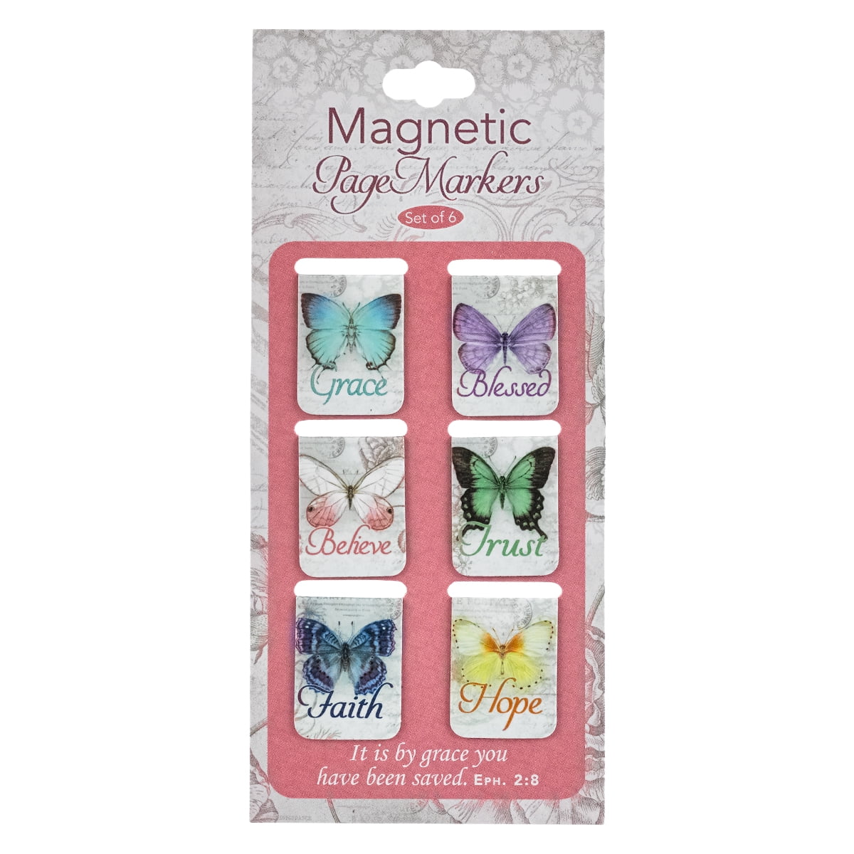 369801 Bookmark-pagemarker-magnetic-butterfly Blessings-small-set Of 6