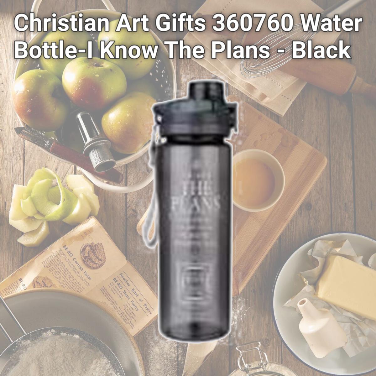 Picture of Christian Art Gifts 360760 Water Bottle-I Know The Plans - Black