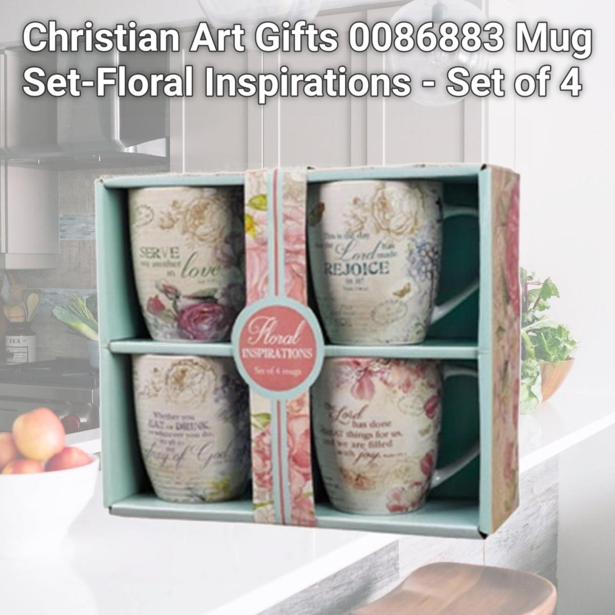 Picture of Christian Art Gifts 0086883 Mug Set-Floral Inspirations - Set of 4