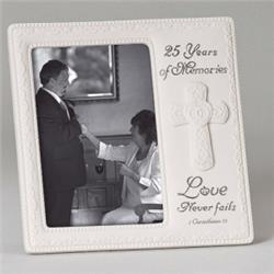 14674x Frame-25th Anniversary-love Never Fails - 8 In.