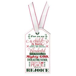 187990 Ornament-tag - Rejoice - No. 12363