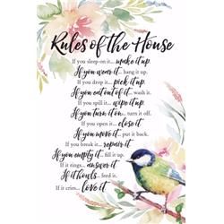 195242 Plaque-woodland Grace-rules Of The House - 6 X 9 In.