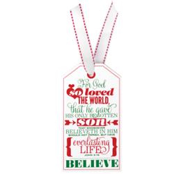 18798x Ornament-tag - Believe - No. 12362