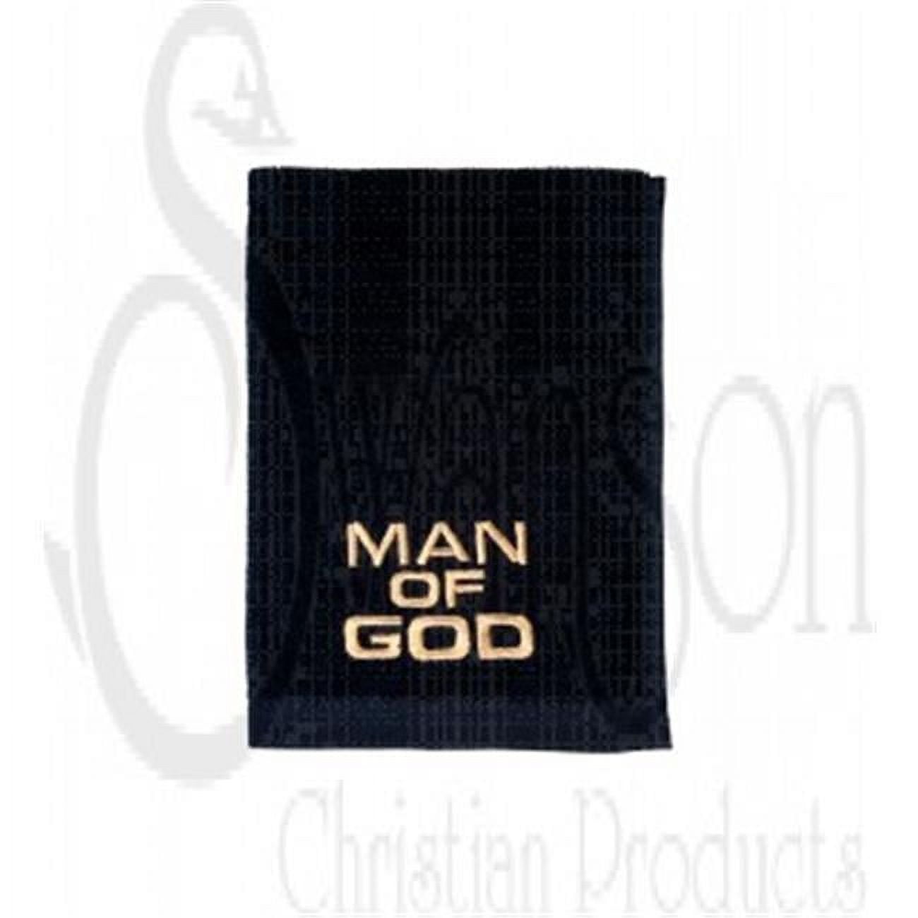 14775x Towel Man Of God With Gold Lettering - Black