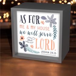 Christian Inspirations 195755 5.63 Sq. Light Box As For Me & Floral