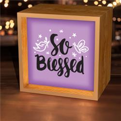 Christian Inspirations 195788 5.63 Sq. Light Box So Blessed, Purple