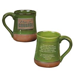 Cathedral Art-dba Abbey Gift 68173 Man Of Courage Pottery Mug, Green