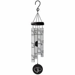 21 In. Sonnet In Our Hearts Wind Chime -silver