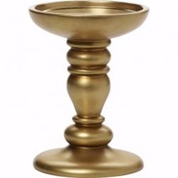 196449 Candle Holder For Pillar Candle & Gold Finish - 5 In.