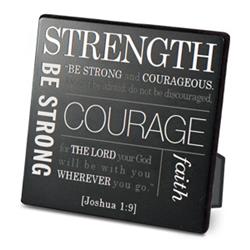 19659x Plaque Simple Faith Series Ii Strength - Metal And Mdf