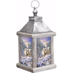 178688 16.5 X 7.75 In. Lantern Christmas Chapel Fiber Optic With Timer
