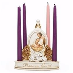 15202x 8.5 In. Holy Family With Sheep Advent Candleholder