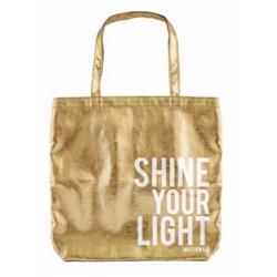 181463 16 X 14.5 In. Shine Your Light-gold Gilded Goodness Tote Bag
